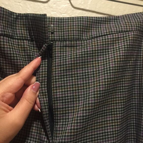 Halogen Plaid Trousers Pants Slacks Straight leg High Waisted 26 gray - Picture 3 of 6